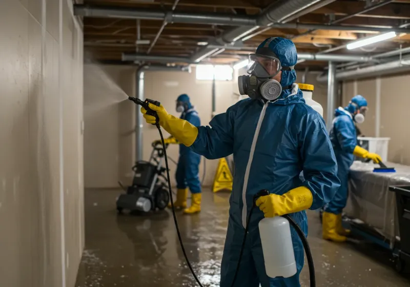 Basement Sanitization and Antimicrobial Treatment process in Oak Point, TX