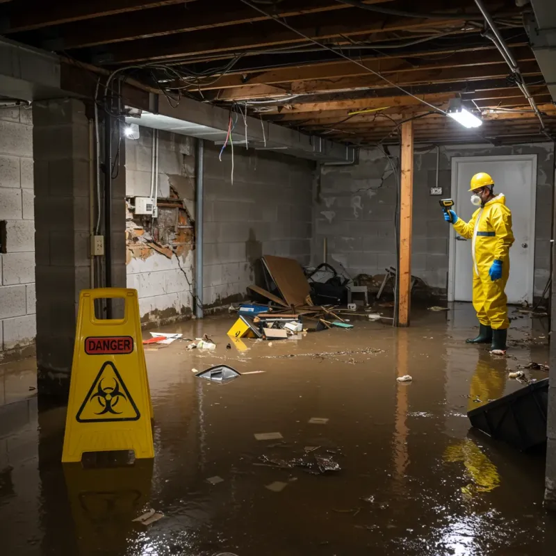 Flooded Basement Electrical Hazard in Oak Point, TX Property